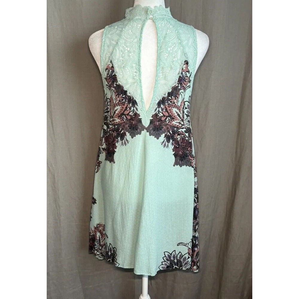 Intimately Free People Marsha Lace Slip Dress Turquoise Blue Floral Flowing XS - Picture 2 of 16